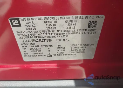 2018 GMC Terrain Denali from USA, damaged, VIN 3GKALXEX2JL277896